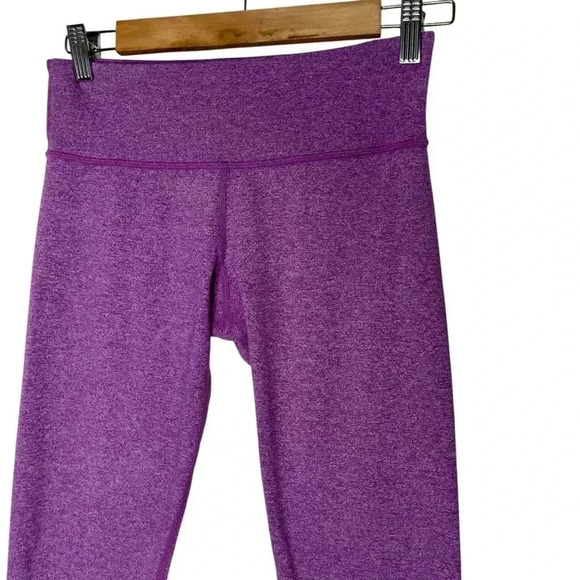 Lululemon Wunder Under Crop  Heathered Purple Stretch Size 6 - Picture 3 of 6